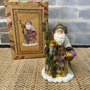 1997 Father Christmas 9535 Figurine Signed Peggy Abrams Making Seasons Bright